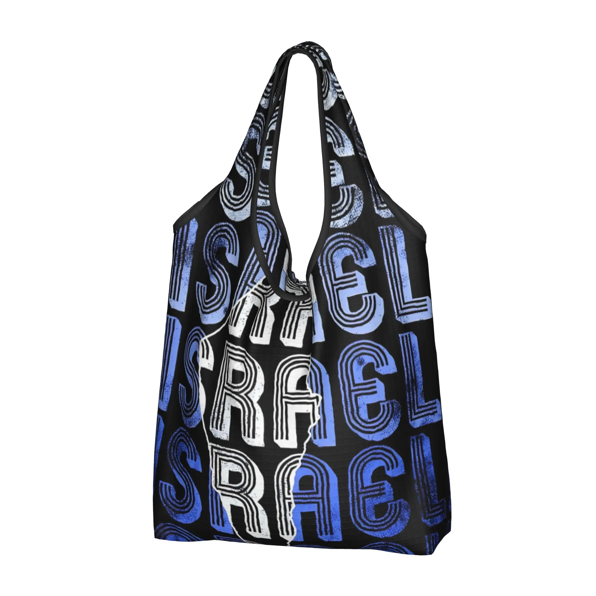 Reusable Israel Patriotic Shopping Bag Women Tote Bag Portable Jerusalem  Grocery Shopper Bags