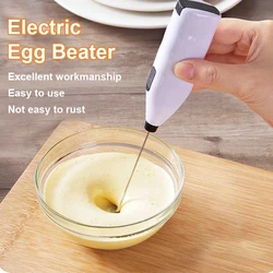 Electric Milk Frother Egg Whisk Beater Battery Powered Handheld Foam Maker with Stand for Kitchen Milk Coffee Egg Stirring Tools