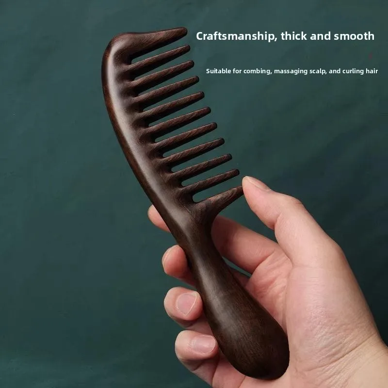 Wide Tooth Comb Anti-Static Sandalwood Hair Comb for Ladies Long Hair Care Special Wood Comb Anti-Tangle Curling Hair Brush