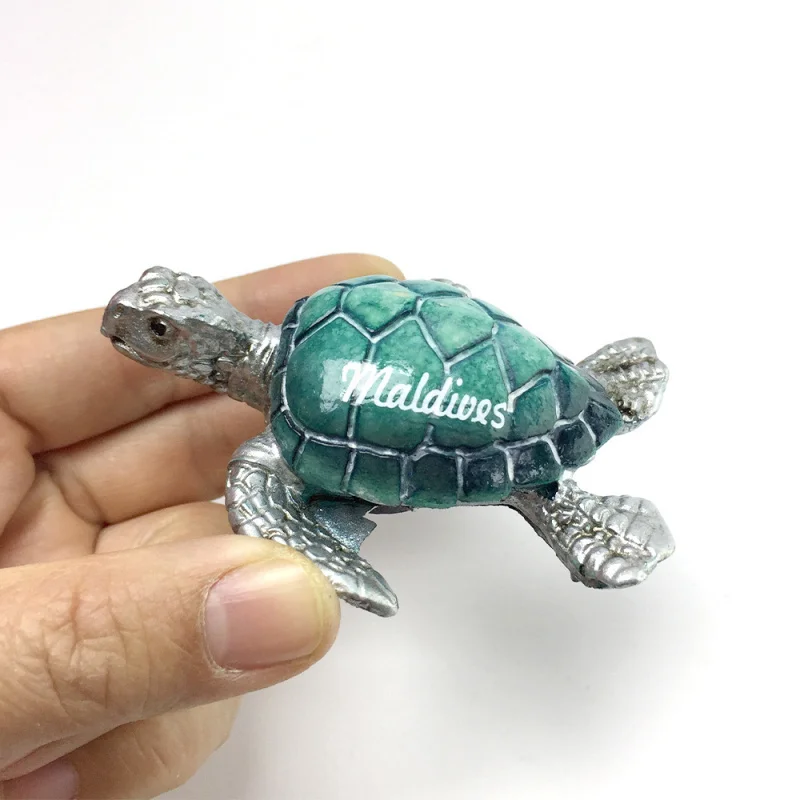 

Maldives Beachside Travel Creative 3D Sea Turtle Cultural and Creative Refrigerator Magnet Hand-painted Home Decoration