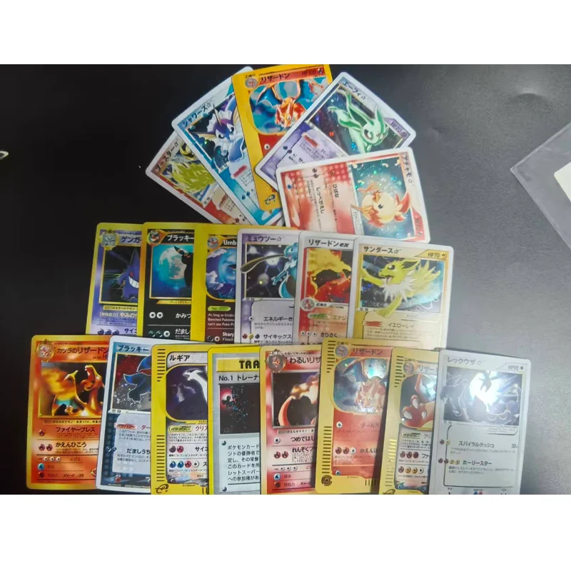Diy Pkm Japanese Sm Promo Rocket Dark Charizard Holo Flareon Jolteon Lugia Mewtwo Espeon Pikachu Collection Anime Game Cards