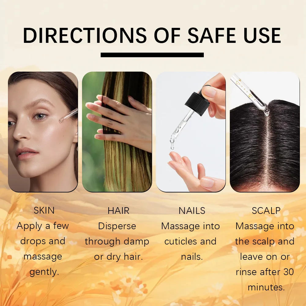 Castor oil essential oil, suitable for face, body and hair, has purifying, brightening, oil-control and antibacterial properties