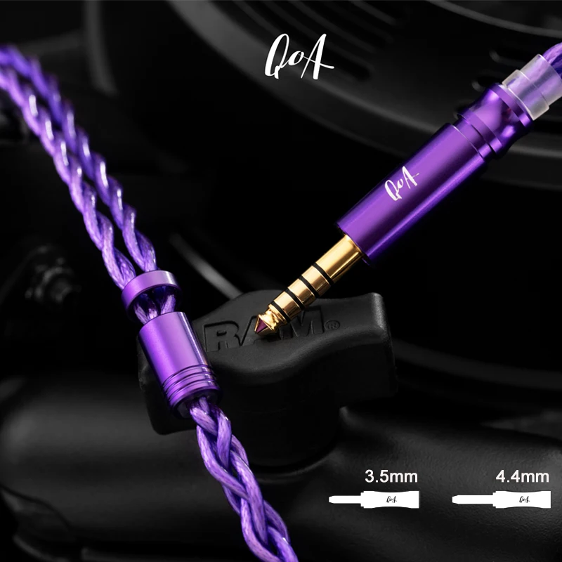 

QOA Whisky Silver-Plated 5N OCC+Alloy Copper Earphone Upgrade Cable with Interchangeable 4.4mm and 3.5mm Plugs