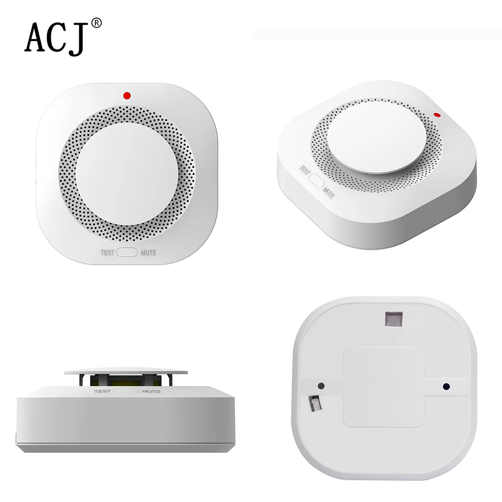 ACJ-Detector De Fumaça Sem Fio, Sensor De Alarme De Incêndio, Home Security Protection System, Bombeiro Fogo Equipamento, 433MHz