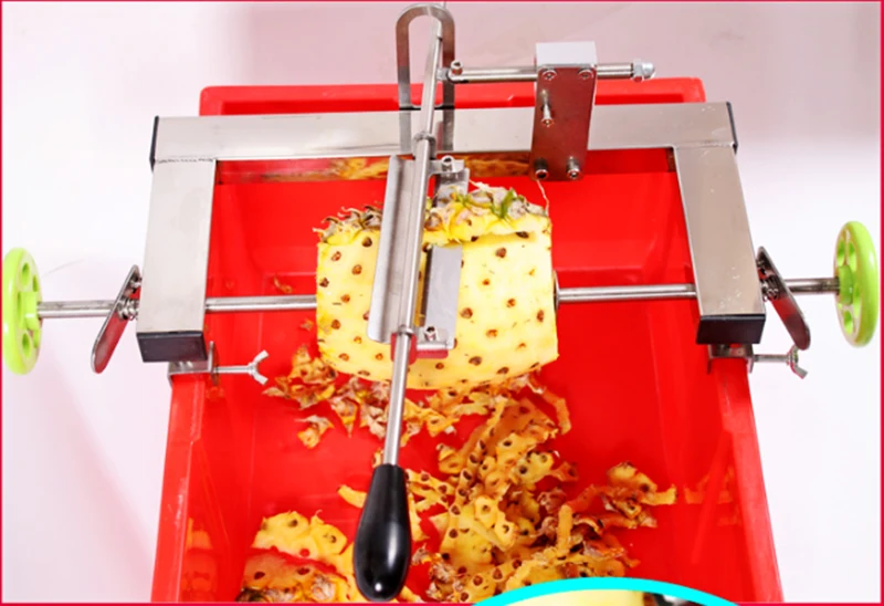 مقشرة أناناس صناعية تجارية عالية الكفاءة مع قاطع أناناس من الفولاذ المقاوم للصدأ 304