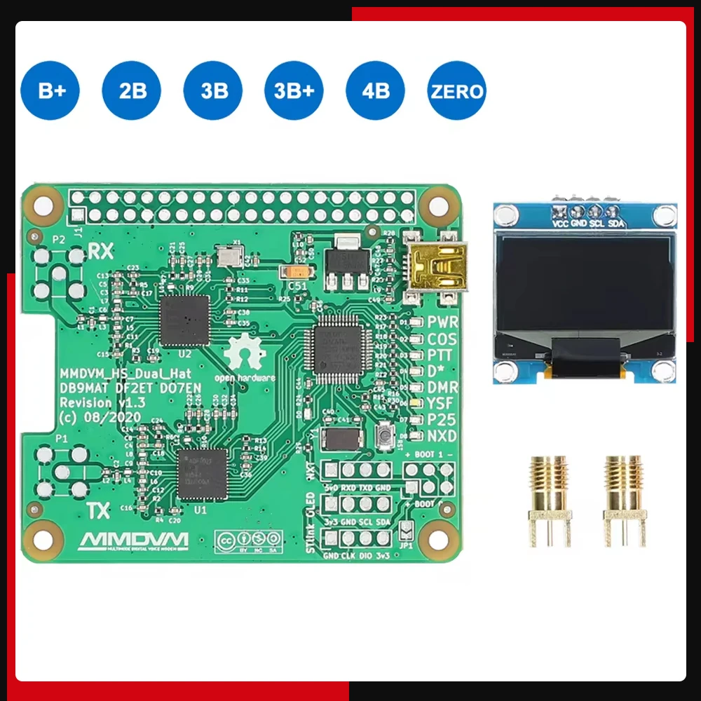 MMDVM Duplex Hotspot Board with OLED Display Support DMR P25 D Star Mini Relay Module Support UHF VHF for Raspberry Pi