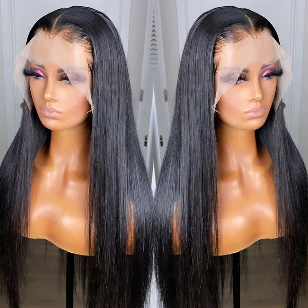 36Inch Straight 13x4 Lace Front Human Hair Wigs Brazilian 360 Lace Wigs For Women 13x6 HD Lace Frontal Human Hair Wig PrePlucked