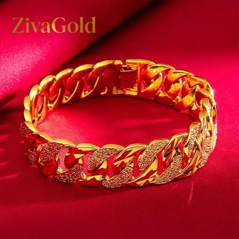 

Мужской браслет ZivaGold из 24-каратного золота (AU999) Boss | Ажурный кулон-монета с микро-бриллиантовой огранкой и магнитной застежкой.