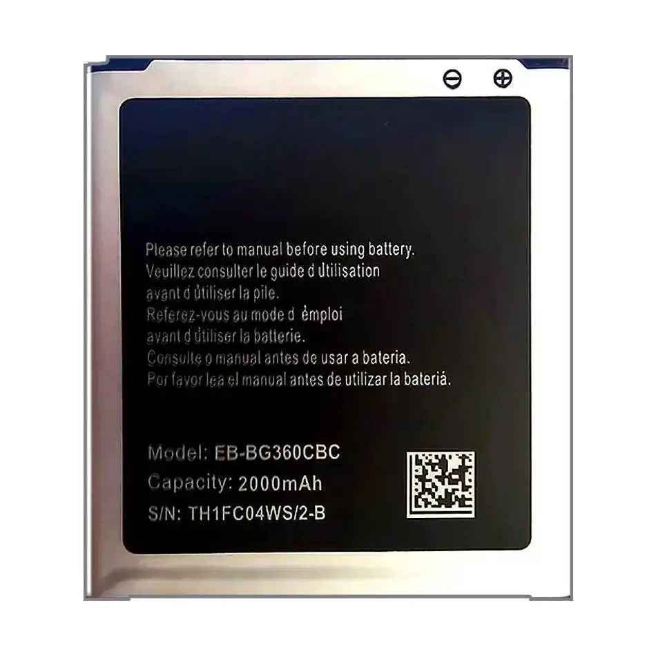 بطارية EB-BG360CBC 2000Mah لأجهزة سامسونج جالاكسي J2 وين 2 Duos TV Core Prime SM G360 G3606 G3608 G3609 G360BT G361