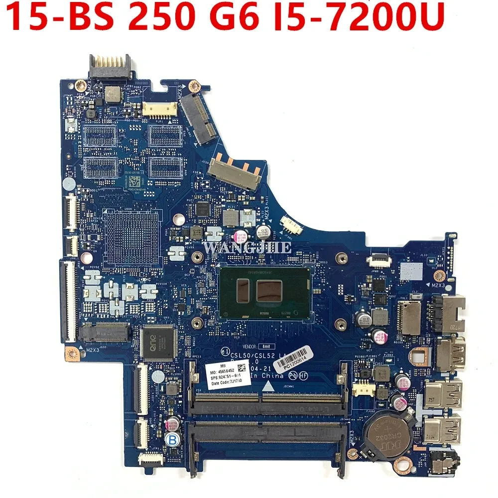 

924751-601 924751-501 For HP Pavillion 15-BS LA-E801P SR342 I5-7200U Mainboard Laptop Motherboard 926247-601
