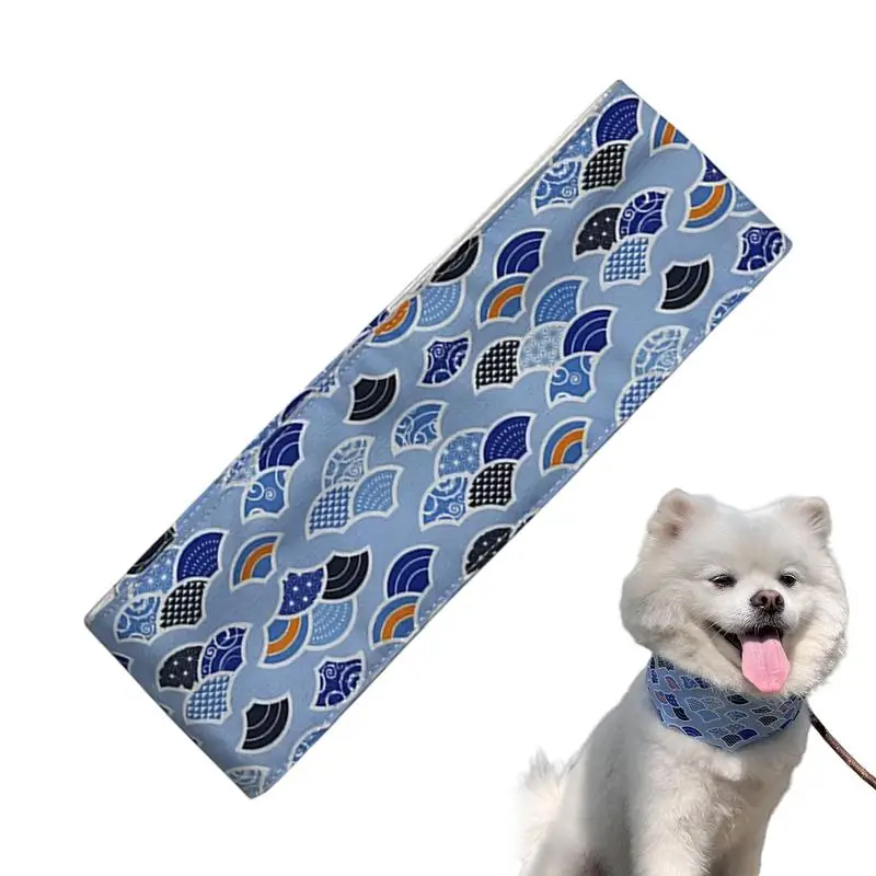 Dog Cooling Collar Cartoon Pattern Chill Out Dog Ice Bandana Pet Cooling Collars For Small Dogs Cats Heat Dissipation Scarfs For