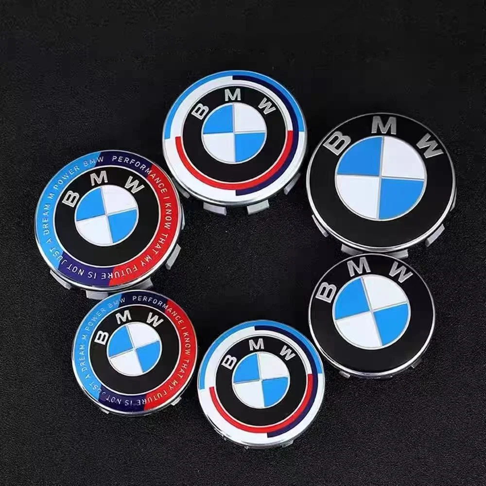 

4PCS BMW 50th Anniversary ABS Wheel Center Caps 56/68mm Hub Covers Compatible with X1/X3/X5/X7 1/2/3/5/7 Series Models