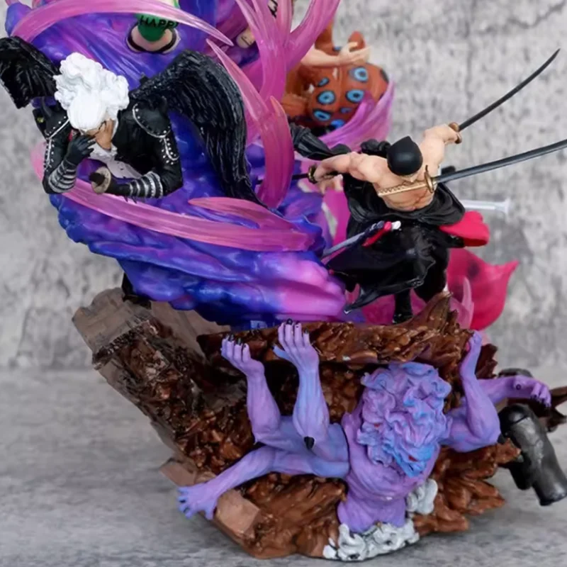 One Piece Figurine Roronoa Zoro Action Figures Pvc Statue 2 Head Changable Collection Desktop Ornament Model Toy Birthday Gift