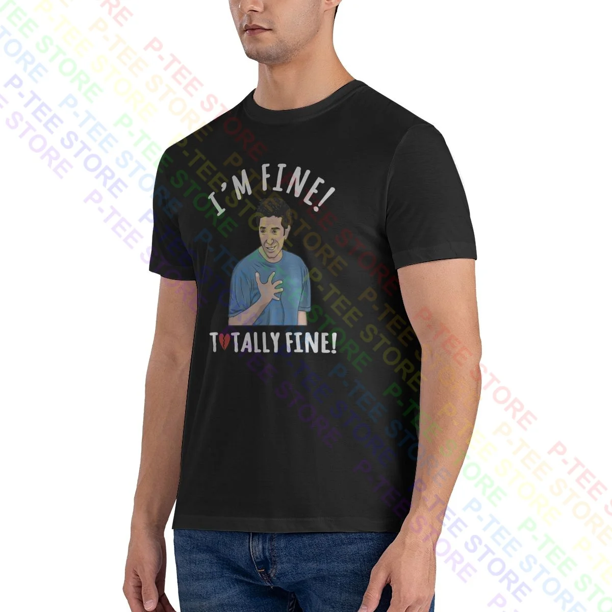 Im Fine Totally Fine Ross Is Not Fine Friends Comedy Tv Show Shirt T-shirt Daily Splicing Tee