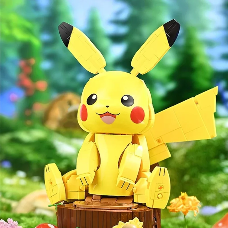 Keeppley Pokémon blocos de construção tamanho grande Pikachu montado modelo ornamentos animação coleção periférica brinquedos feitos à mão