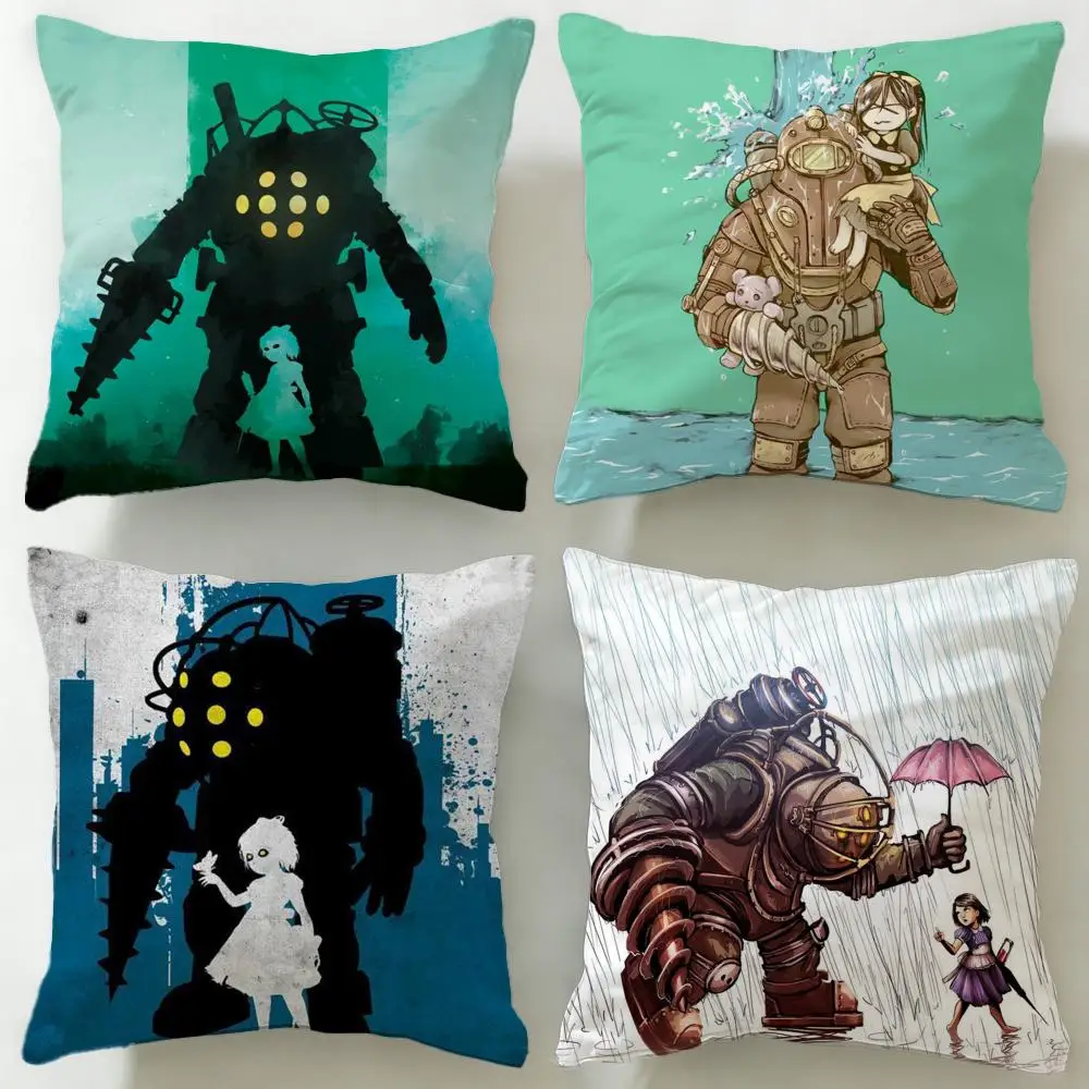 Classic Game BioShock Cushion Cover Soft & Easy-Wash Pillow Case – Versatile for Couch, Bed, Travel and Office
