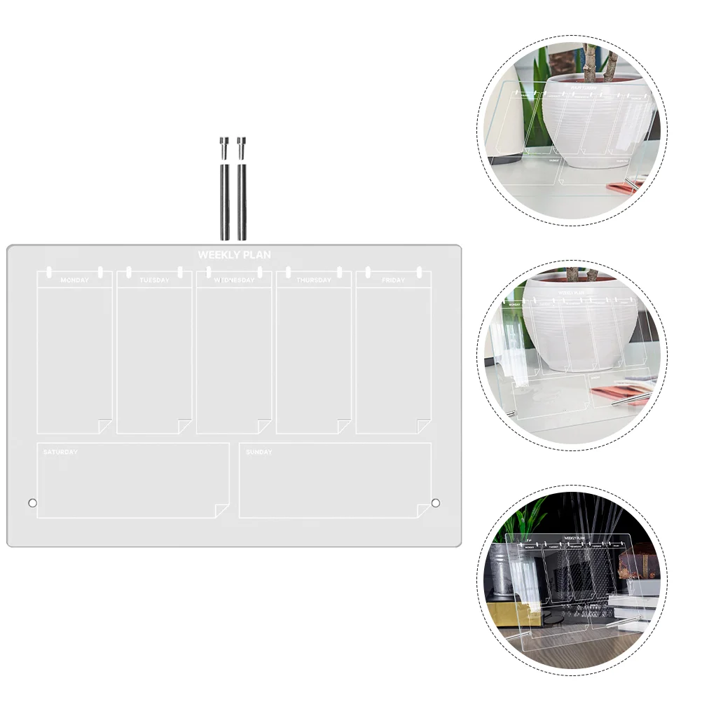 Tablero de escritura transparente, notas acrílicas, pizarra blanca de escritorio borrable para escritorio, refrigerador