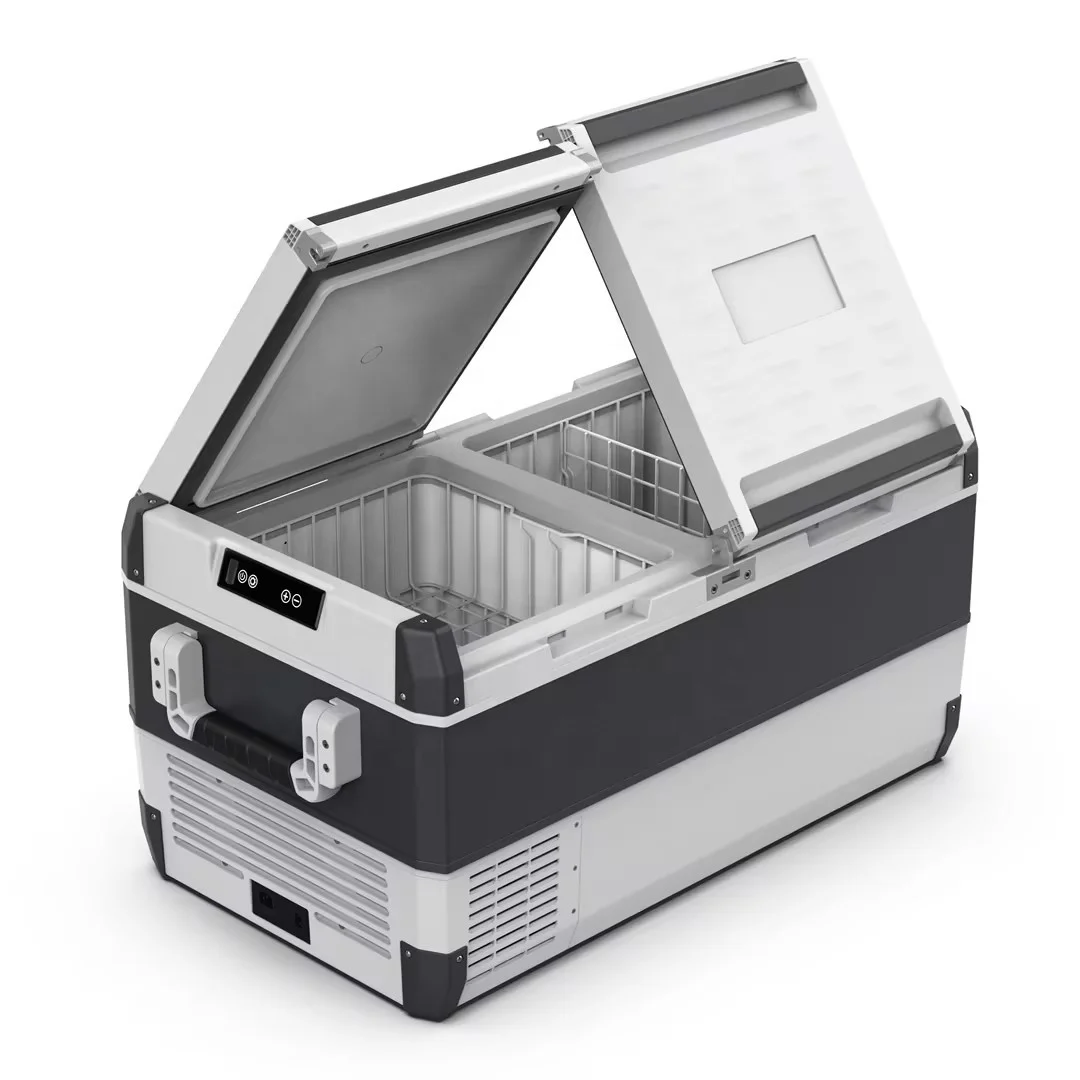 

Frozen 75L/95L Car Fridge Two Directions Dual Zone Fridge Eco Mode Refrigerator AC/DC for Car Double Doors Car Freezer Fridge