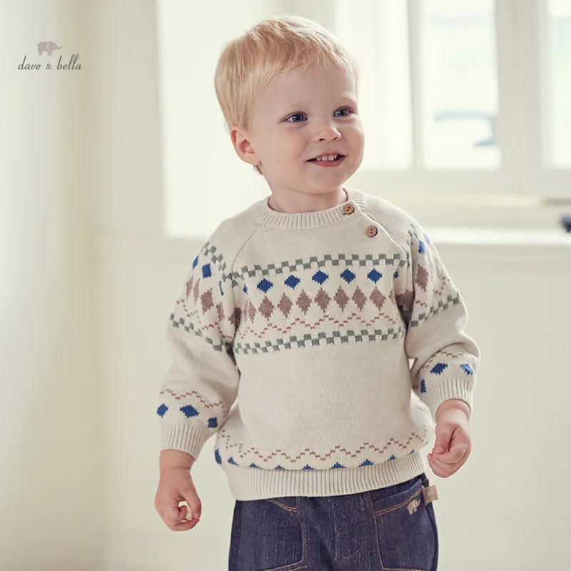 Dave Bella Autumn Boy's Baby Children Top Knitted Sweater Pullover Fashion Casual Cotton Outdoor DB4237686