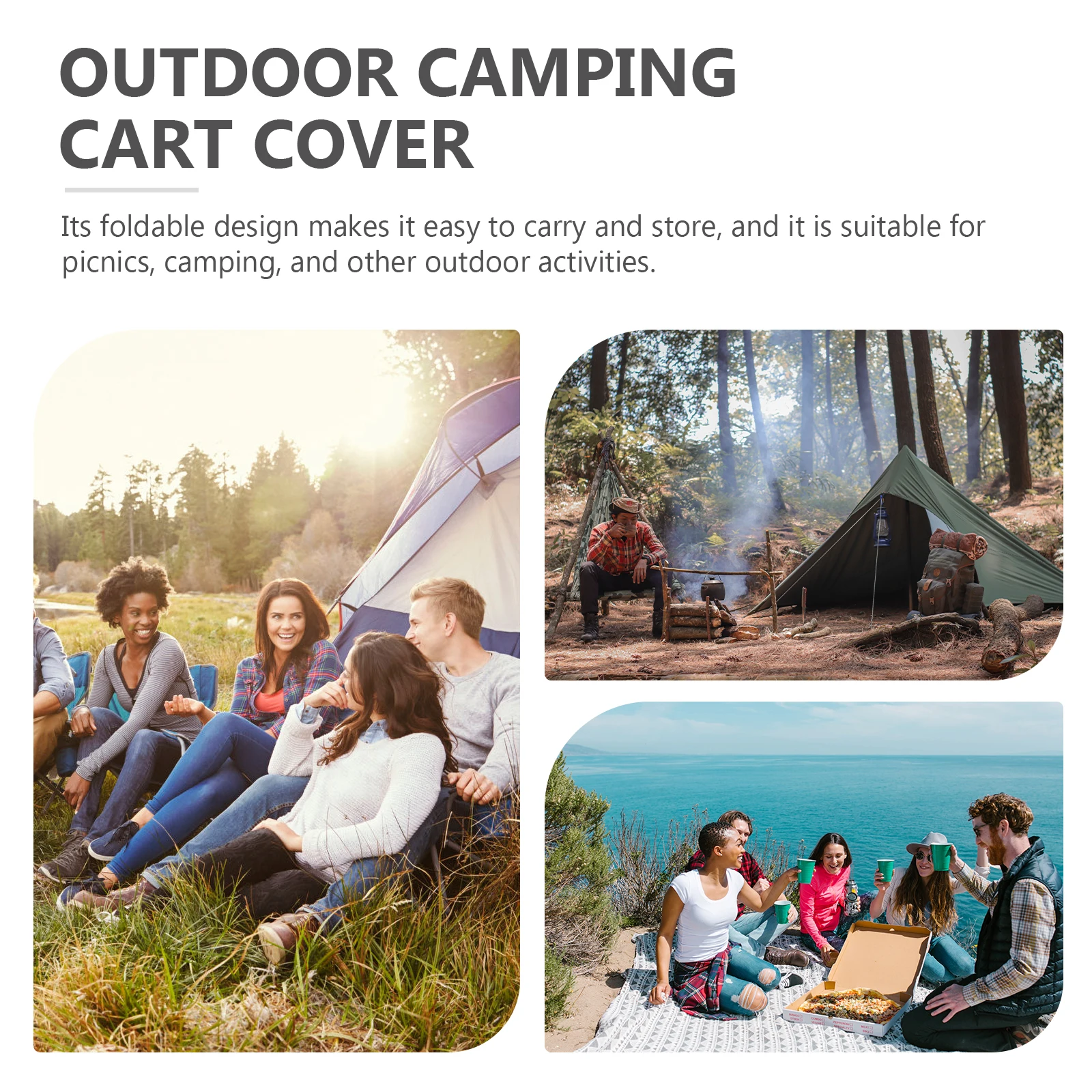 

Foldable Oxford Cloth Outdoor Cart Cover Camping Wagon Protector Garden Trolley Rain Cover Cart Protector Outdoor Garden Camping