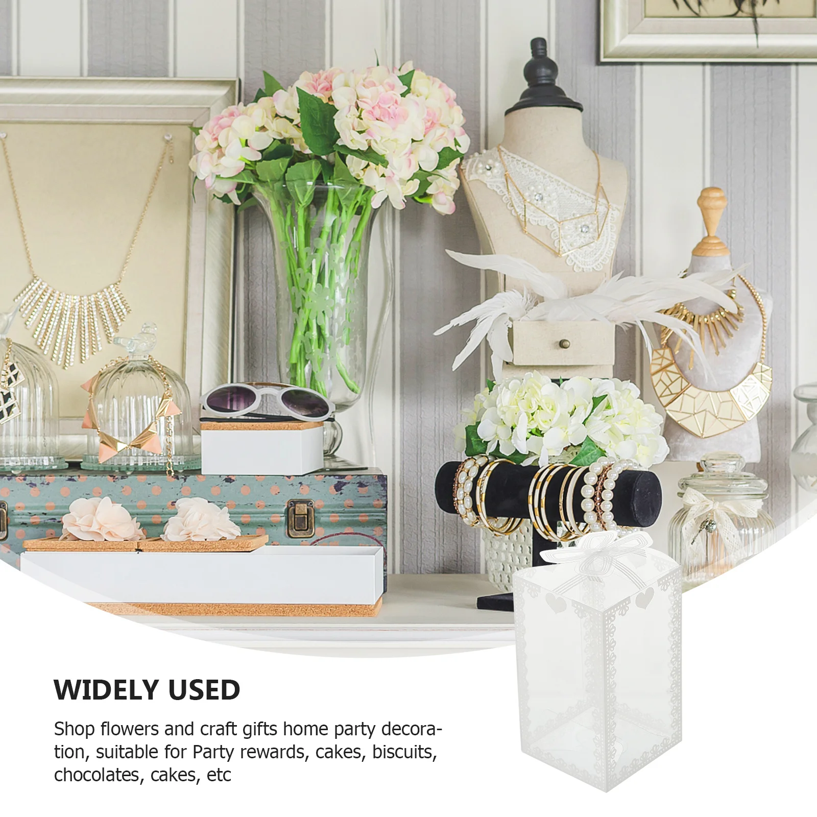 

50Pcs Transparent PVC Gift Boxes Bowknot Style for Candy Packaging Wedding Party Favors Small Gift Holder Wedding Decor