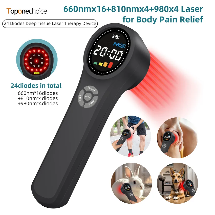 

Laser Therapy Device for Body Pain Relief 660nm 810nm 980nm LLLT Cold Laser Arthritis Physical Therapy Equipment Massager