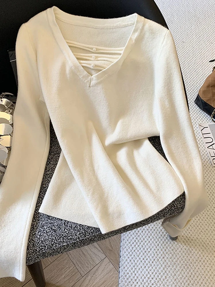 

Korean Sle Long Sve Knitted irt Women's Spring Faion 2026 New All-Match Slimming Base Layer irt Inner Wear Top