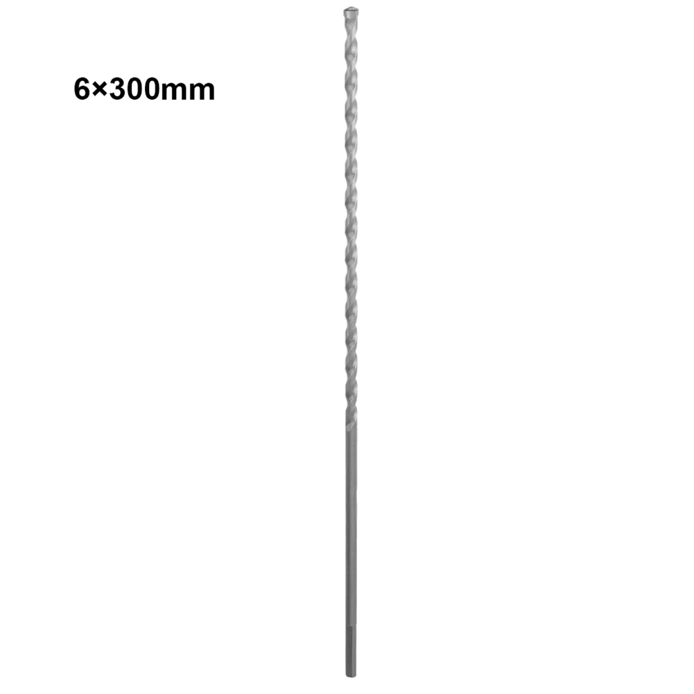 

2pcs 300mm Long Masonry Concrete Drill Bit Triangle 6 8mm Shank Drill Bit For Electric Hammer Alloy Drilling Bits Tools