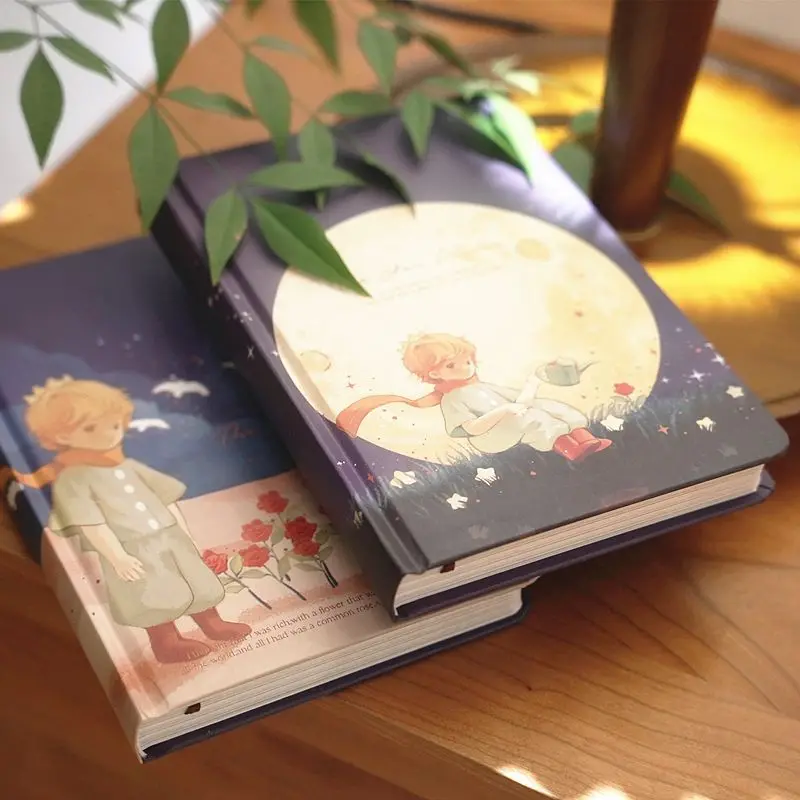 The Little Prince Series Cute Notebooks  Full Color Page Illustration Boy Diary Student Hardcover Thick Notepad