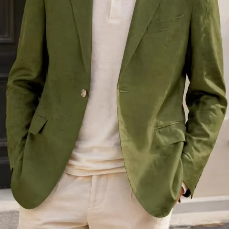 Men Casual Blazer, Notch Lapel Suit Jacket, Single Button Business Jacket for Wedding Office Daily Wear Formal Event Clothing