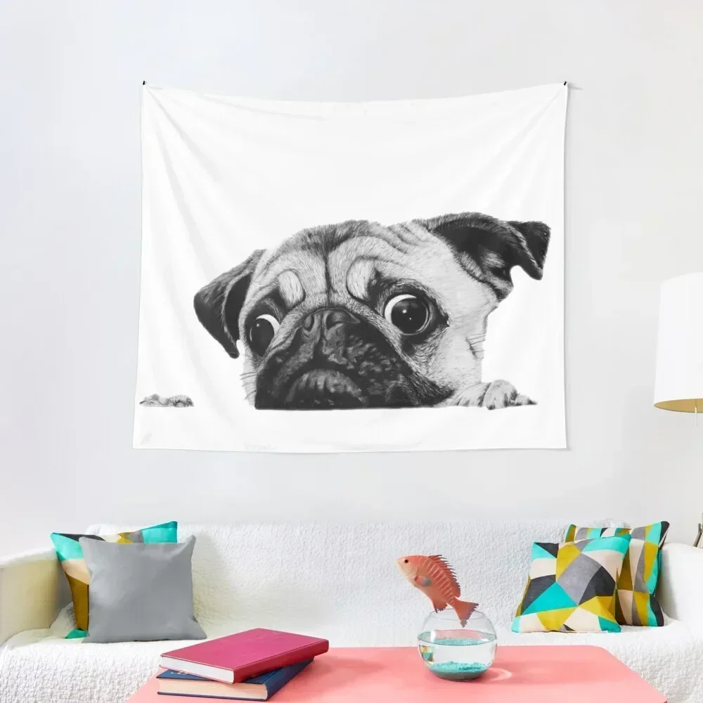 

Cute Curious Pug Tapestry Aesthetic Room Decors Home Decor Accessories Anime Decor Decorative Wall Tapestry