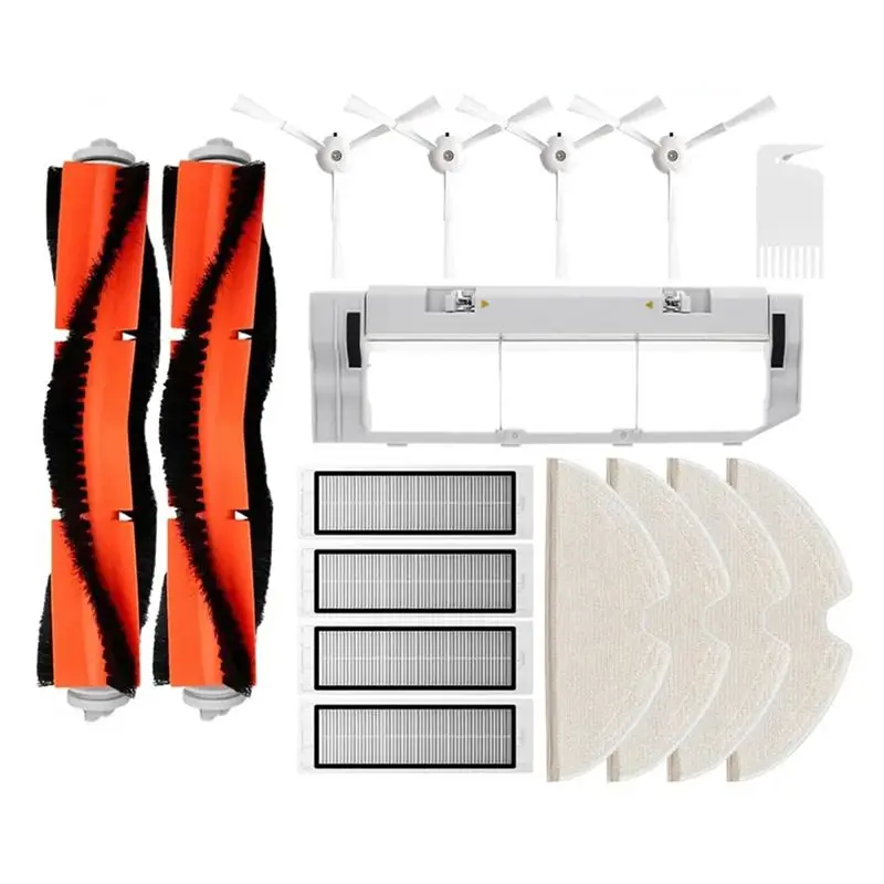 ABBK-For Xiaomi Mi Vacuum Cleaner 1 / 1S SDJQR01RR SDJQR02RR SDJQR03RR Roborock E2 E3 E4 E5 S4 S4 Max S5 Brush Filter Mops