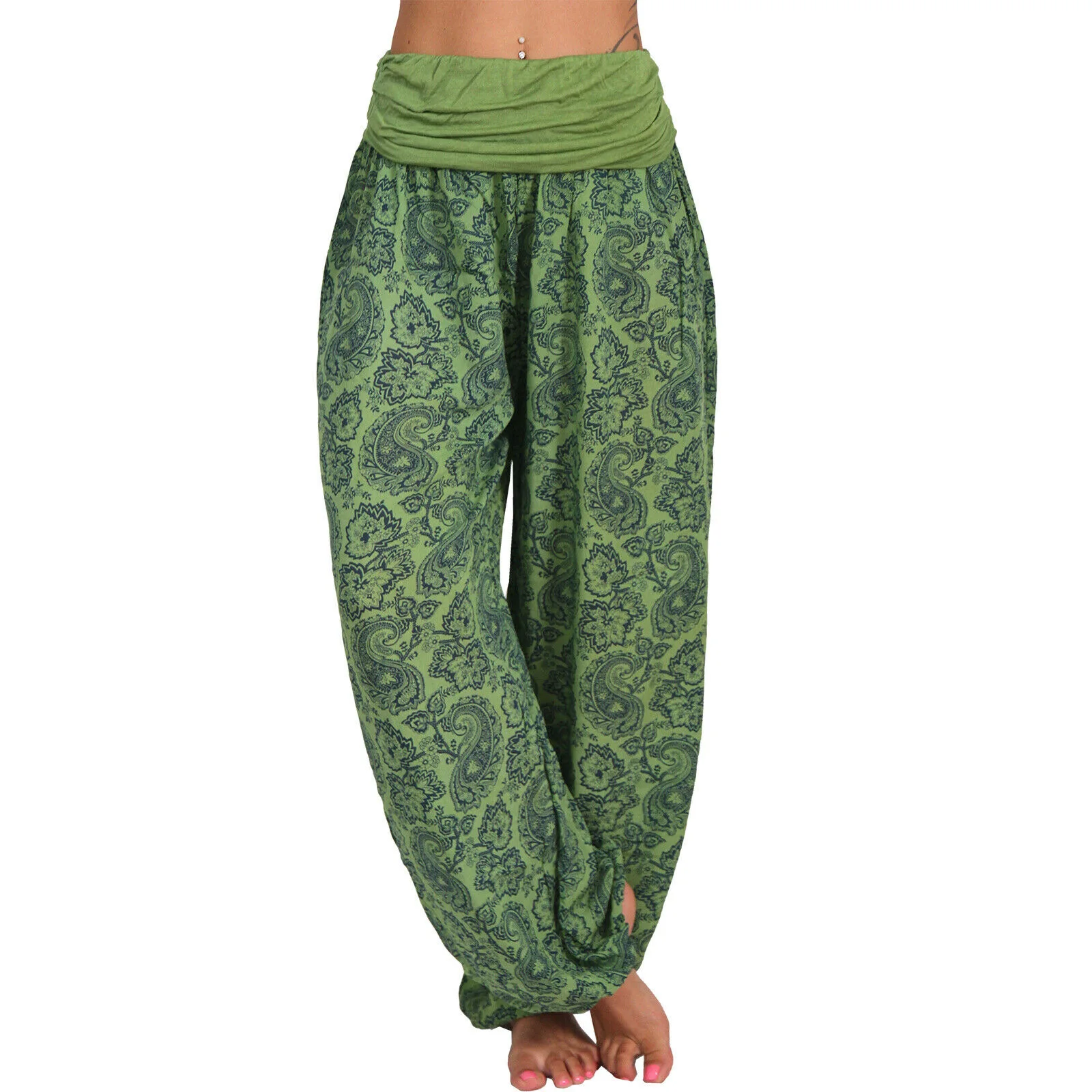 Digital Printing Long Wide-leg Pants Casual Pants Harlan Pants 2025 New Models Europe and The United States