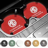 2pcs Leather Car Non-slip Cup Pad Water Cup Coaster For Morris Garages MG GT MG3 MG5 MG6 MG7 MG3SW MGTF MG996R HS MG90S MG995 ZR