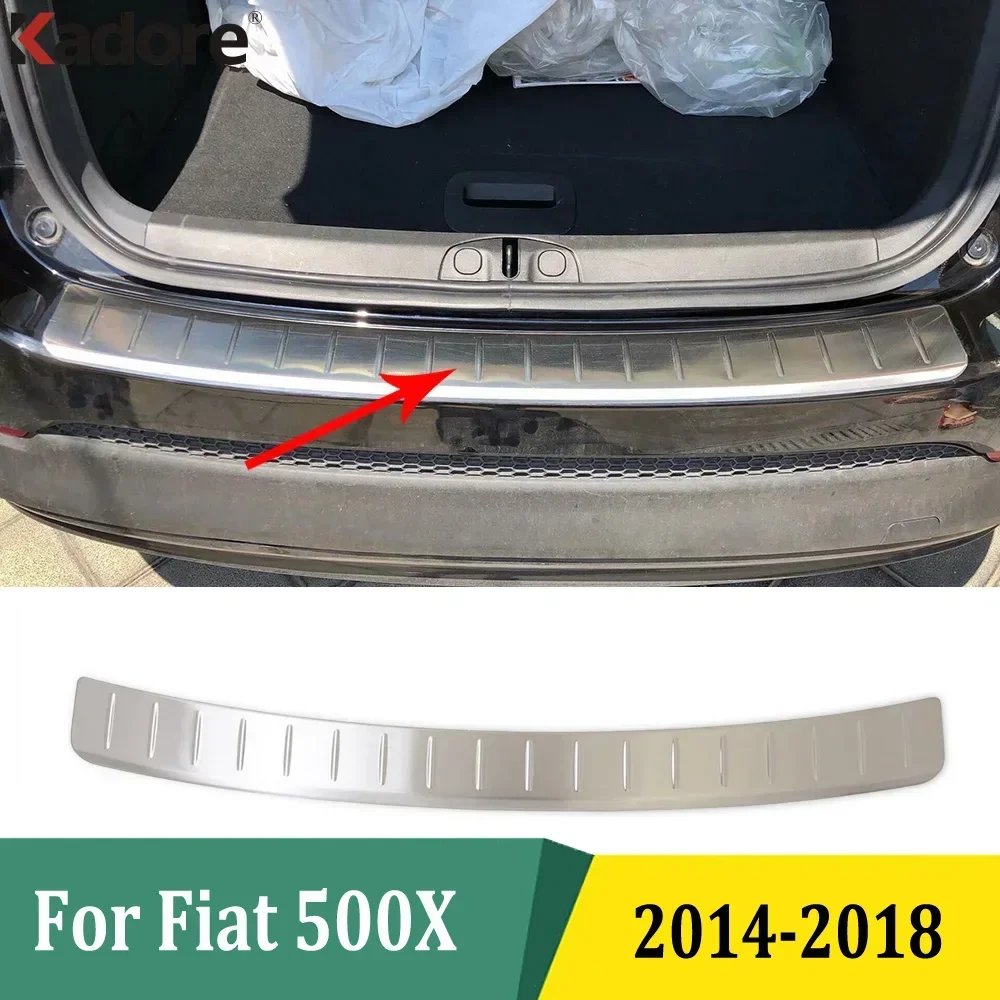 

For Fiat 500X 2014 2015 2016 2017 2018 Stainless Steel Rear Bumper Protector Sill Trunk Lid Plate Cover Sticker Car Accessories