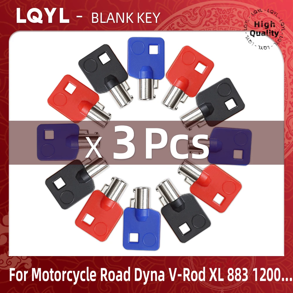 3 sztuki nowych pustych kluczy do Harley Touring Street Glide Road Glide Road King Dyna Softail Fat Boy V-Rod XL 883 1200 X4