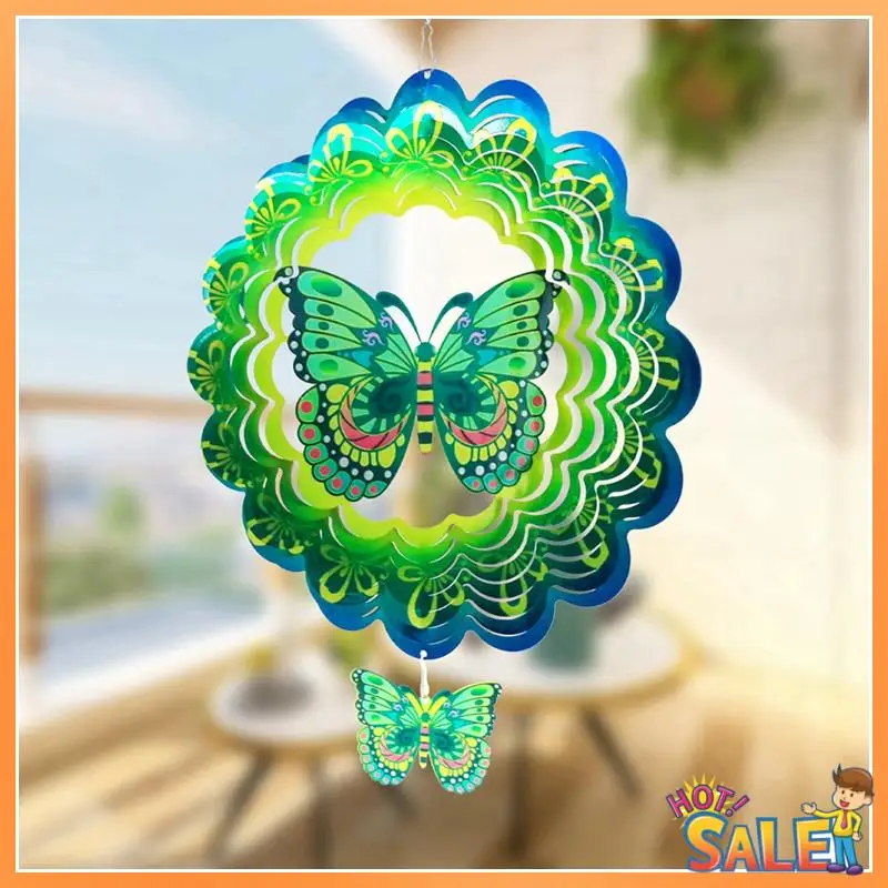 

AB68 3D Wind Spinner Spiral For Yard Garden Decor Rotating Hanging Wind Chimes Home Outdoor Decoration Durable Easy To Use