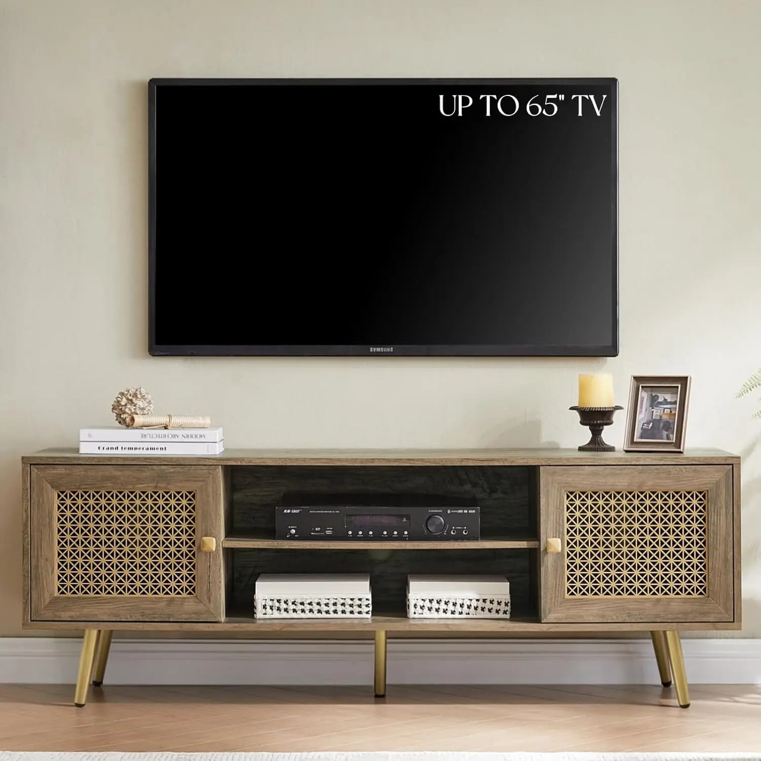 Modern TV Stand for Living Room, Entertainment Center for TVs up to 65