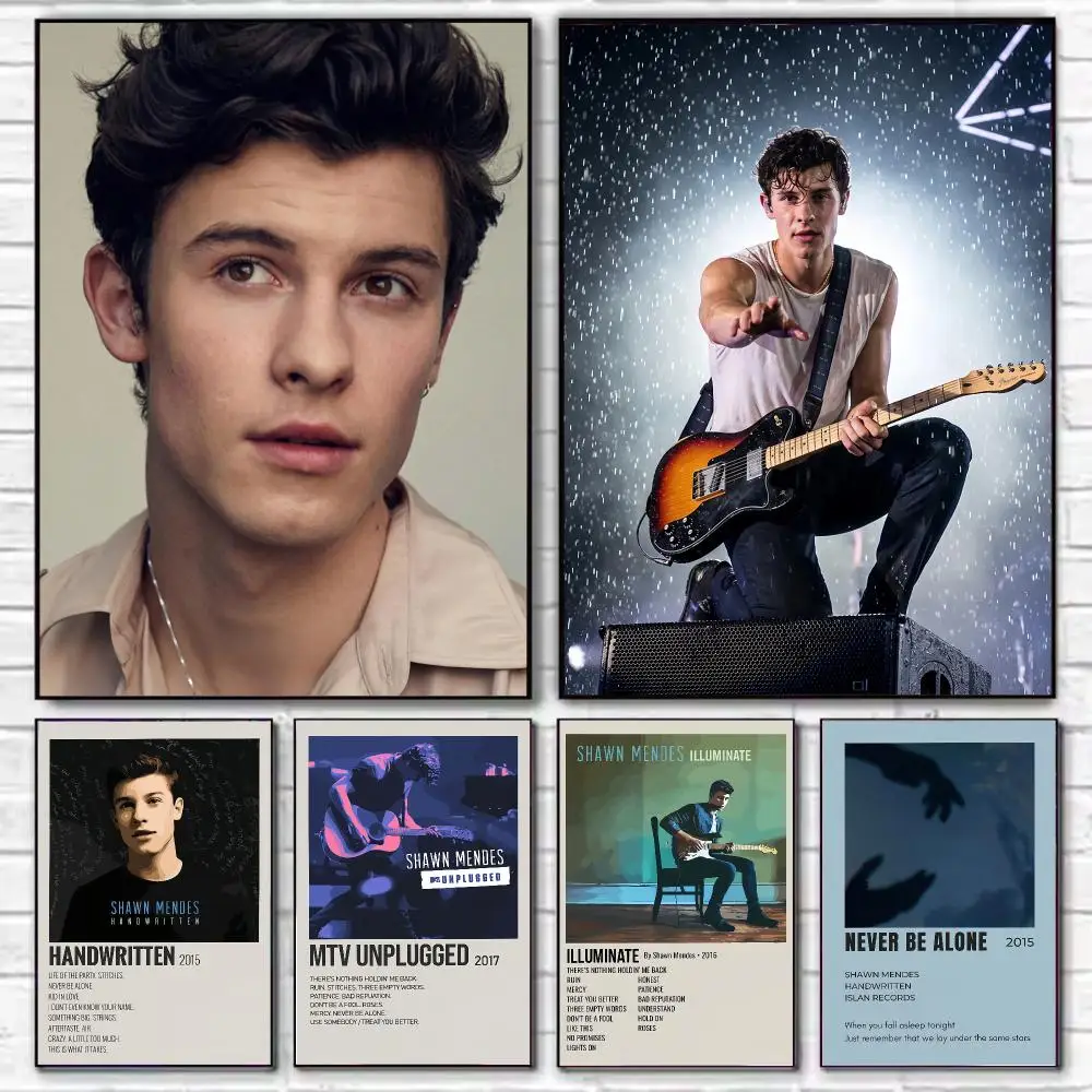 S-Shawn Mendes Pop_Singer Poster HD Art Decorative Wall Art Waterproof Home Décor for Living Room Bedroom Café Stylish Gift