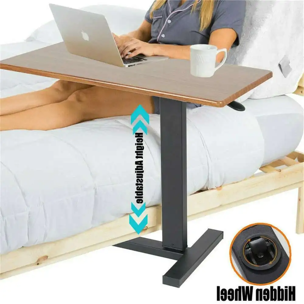 Large Rolling Overbed Laptop Desk Height Adjustable Table Stand for Hospital US Bedside Tray