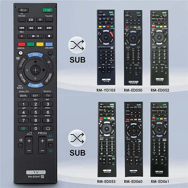 Exquisite-2X TV Remote Replacement Universal Remote Control For Sony Bravia TV RM-ED047 RM-YD103 RM-ED050 RM-ED052 RM-ED053