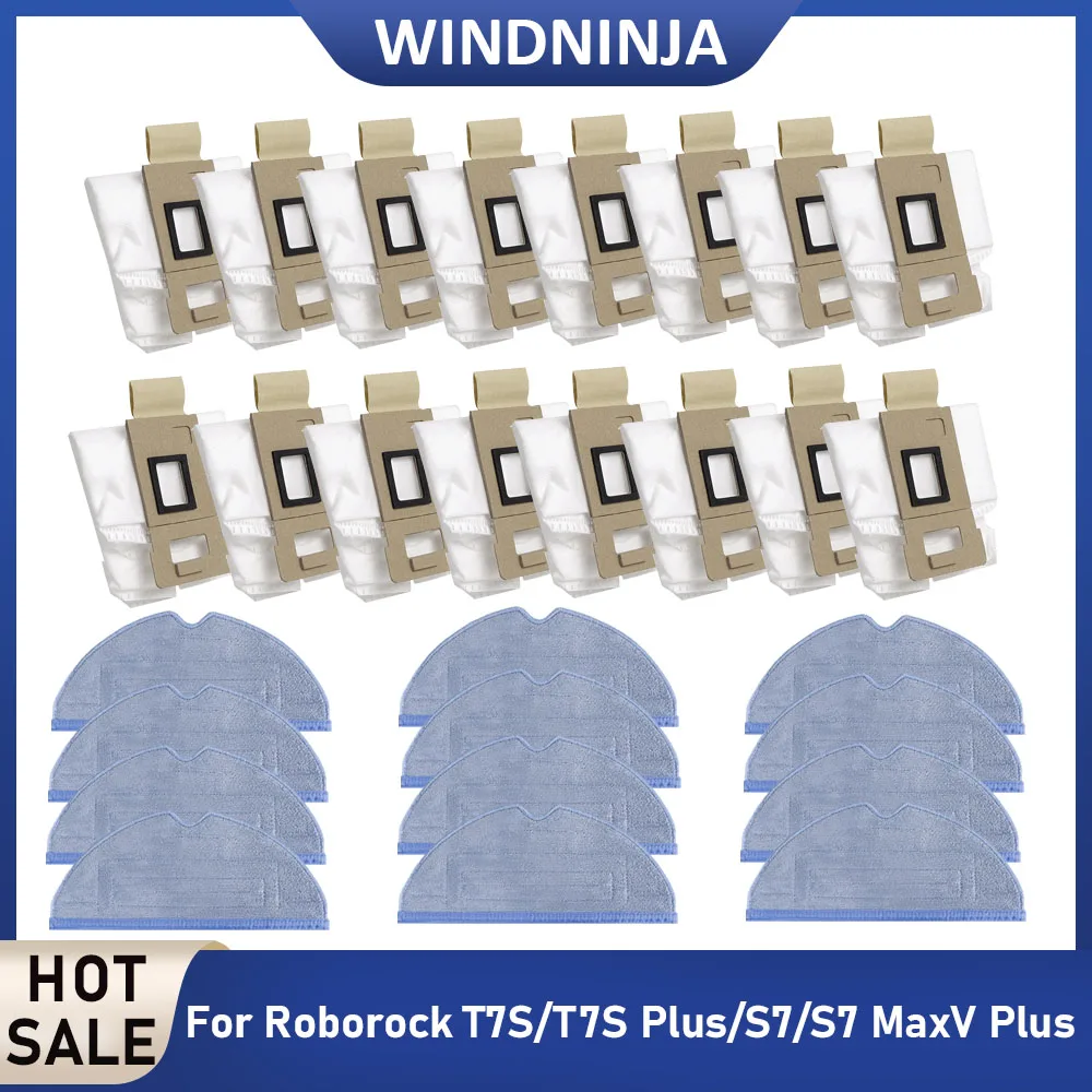

Disposable Dust Bags Mop Cloth Parts For Roborock T7S T7S Plus S7 S7 MaxV Plus Vacuum Cleaner Robot Bag Mop Pad Rags Accessories