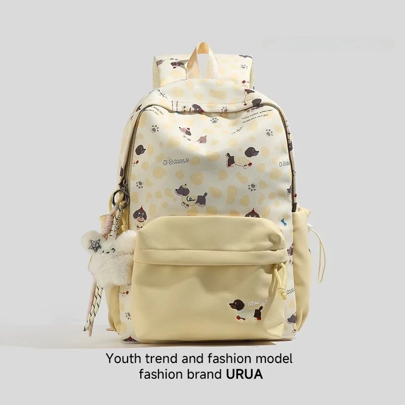 rouje-dsyle-large-capacity-lightweight-dual-shoulder-backpack-for-junior-high-school-girls-cute-dachshund-dog-bookbag