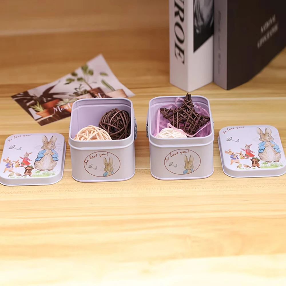 1pcs New Arrival Vintage Small Suitcase Storage Tin Candy Chocolate Earphones Box Home Organizer Portable Gift For Kid Child