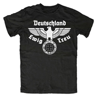 Men's O-neck short-sleeved casual T-shirt cool Y2K informal German eagle eternal loyalty to Germany loyalty and honor T-shirt