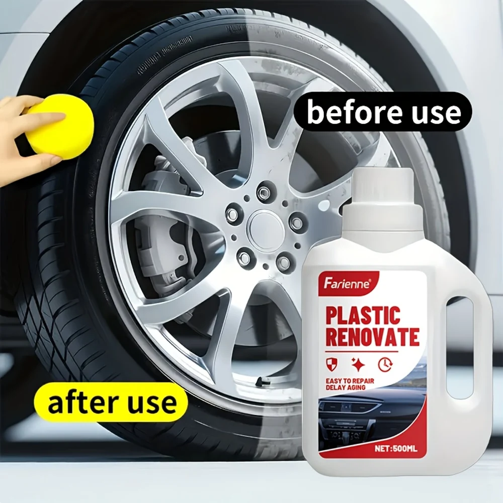 500ml 車用プラスチック磨きペースト - 革、プラスチック、ビニール、布地など多用途磨き - 速乾性、残留物なし、車用