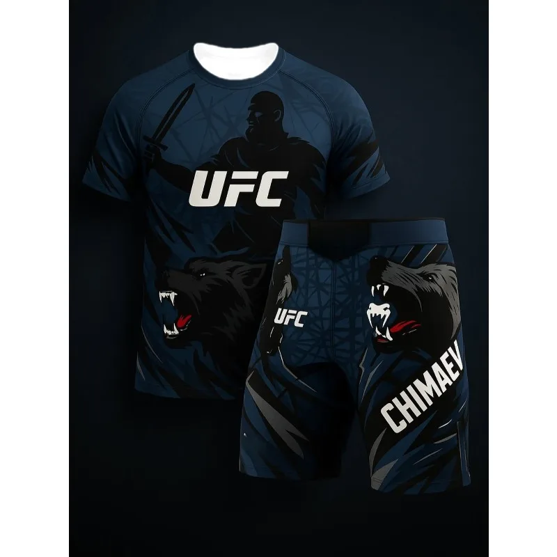 Conjuntos Deportivos Casuales de Manga Corta y Pantalones Cortos para Hombre y Mujer, Ropa de Artes Marciales y Boxeo