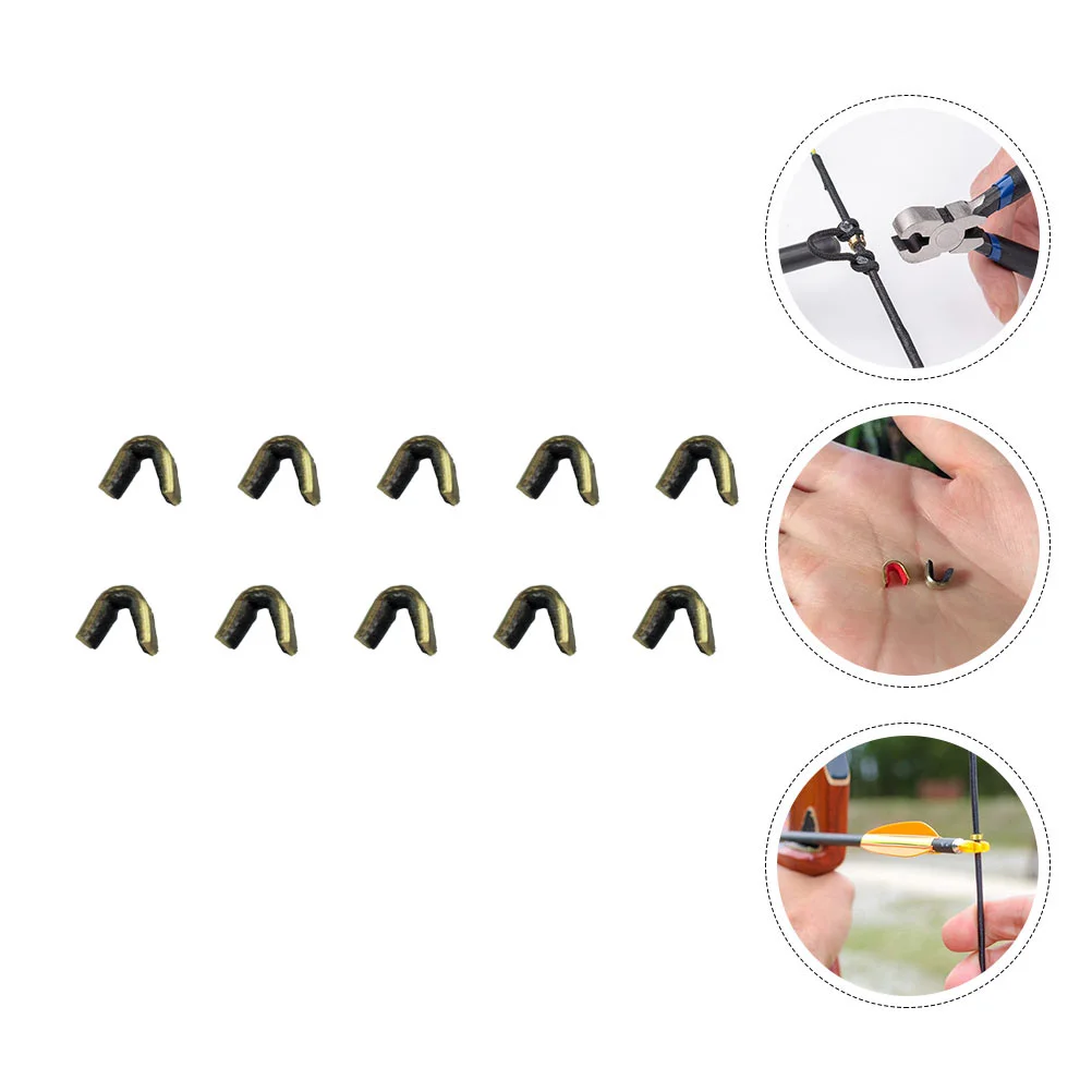 

10 Pcs Archery Anti-slip Copper Buckle Bow String Nock Point Protect Buckle Clip Bow String Position Tool