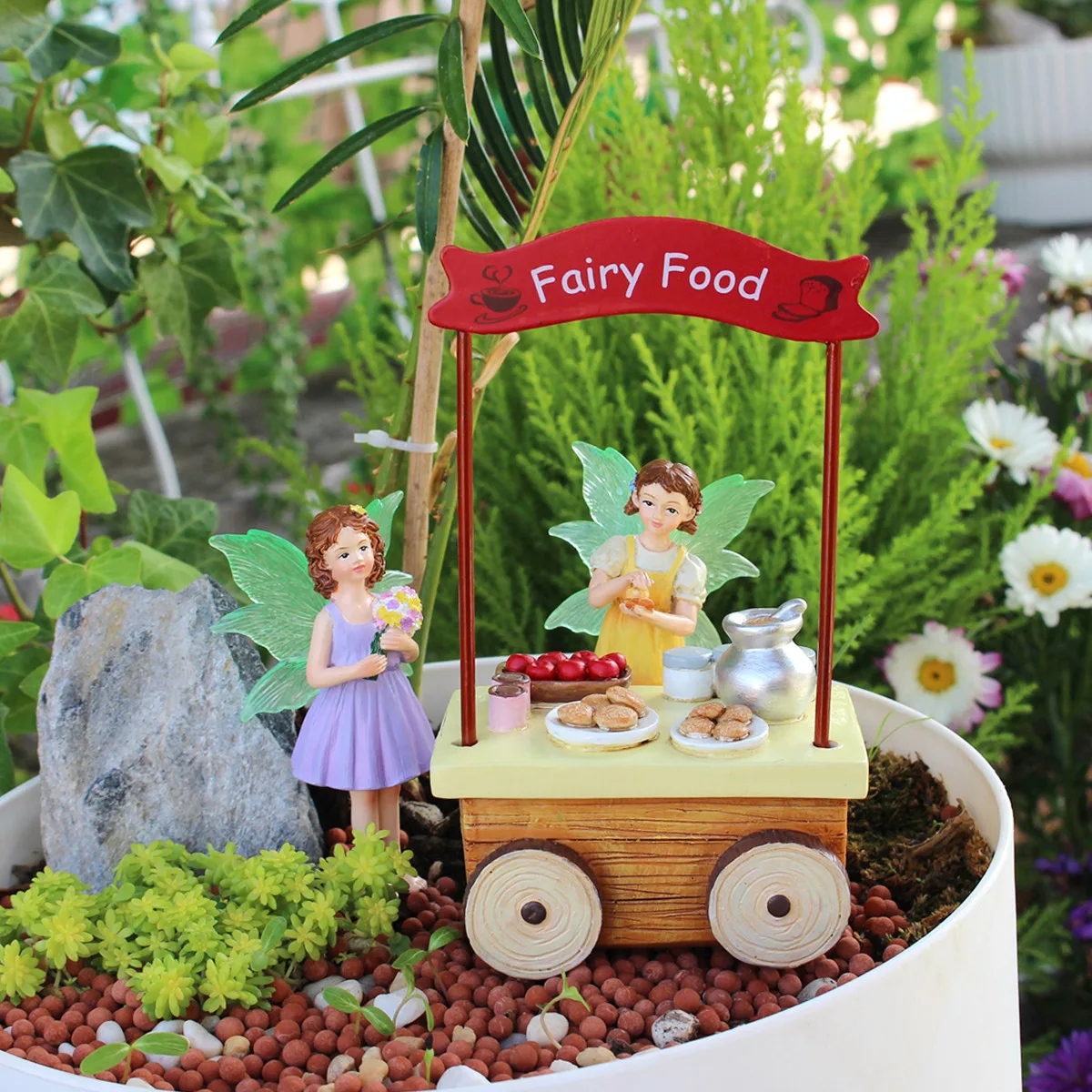 

Glowing Fairy Playhouse Set - Resin Food Truck Scene, Magical for Kids' Pretend Play‌
