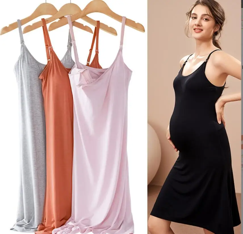 

Fashion Sexy Pregnancy Mother Breastfeeding Nightgown Elegant Maternity Nursing Dress Summer Postpartum pregnant women's pajamas